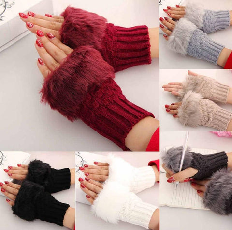 Half Winter Furr Gloves
